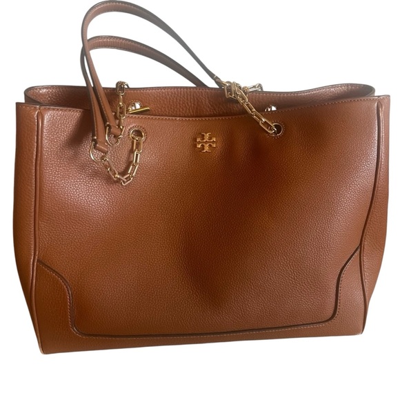 Tory Burch Brown Leather Tote Bag